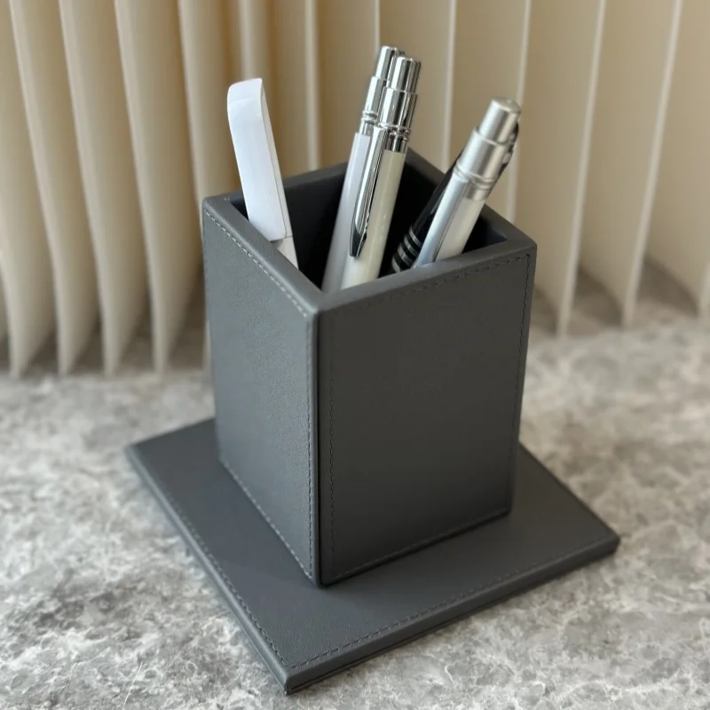 8 items Luxury pu leather paper pen executive desk organizer set for office desk