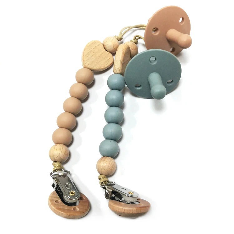 Food Grade Baby Teethers Pacifier Chain Silicone Baby Pacifier Clip Holder