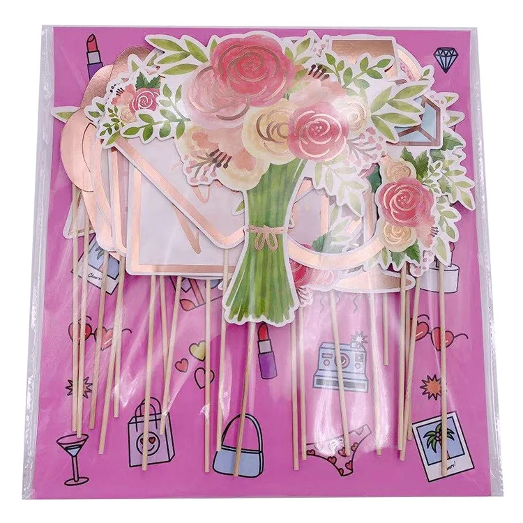 
Custom Foil Glitter Party Supplies Mermaid New Year Bridal Sticks Photo Booth Props For Birthday Christmas Graduation Wedding 