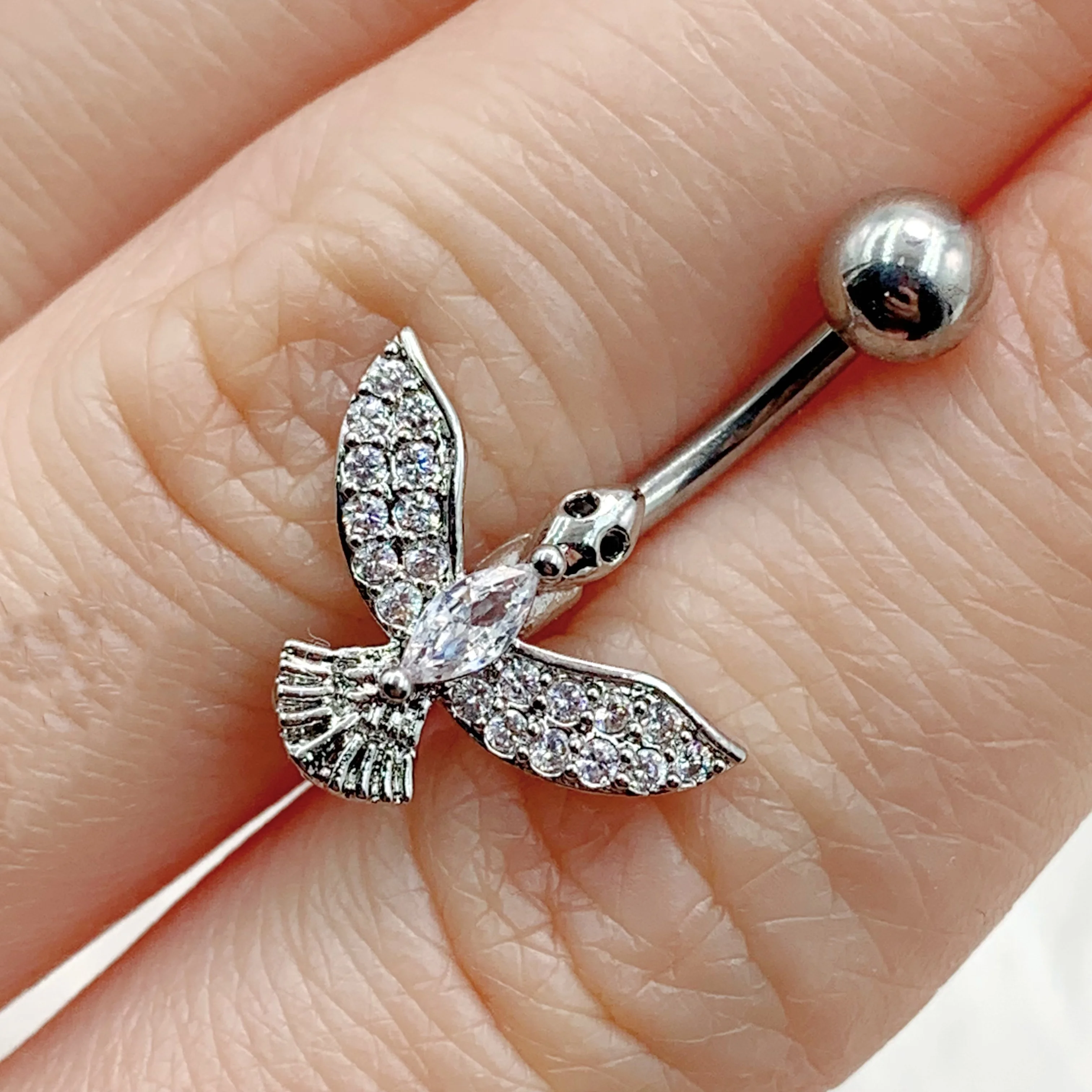Hot Sale Belly Button Rings Stainless Steel  Piercing Dangling Fashion Eagle Navel 10mm for women