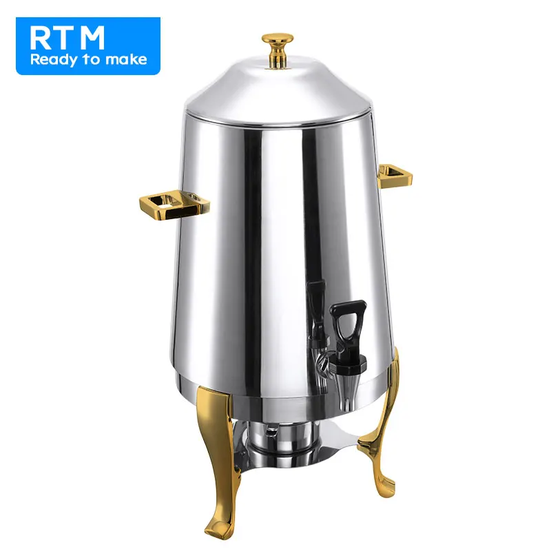 Stainless Steel 13L Coffee Cauldron Buffet Beverage Cauldron Gold Juice Beverage Dispenser Electric Heating Coffee Dispenser