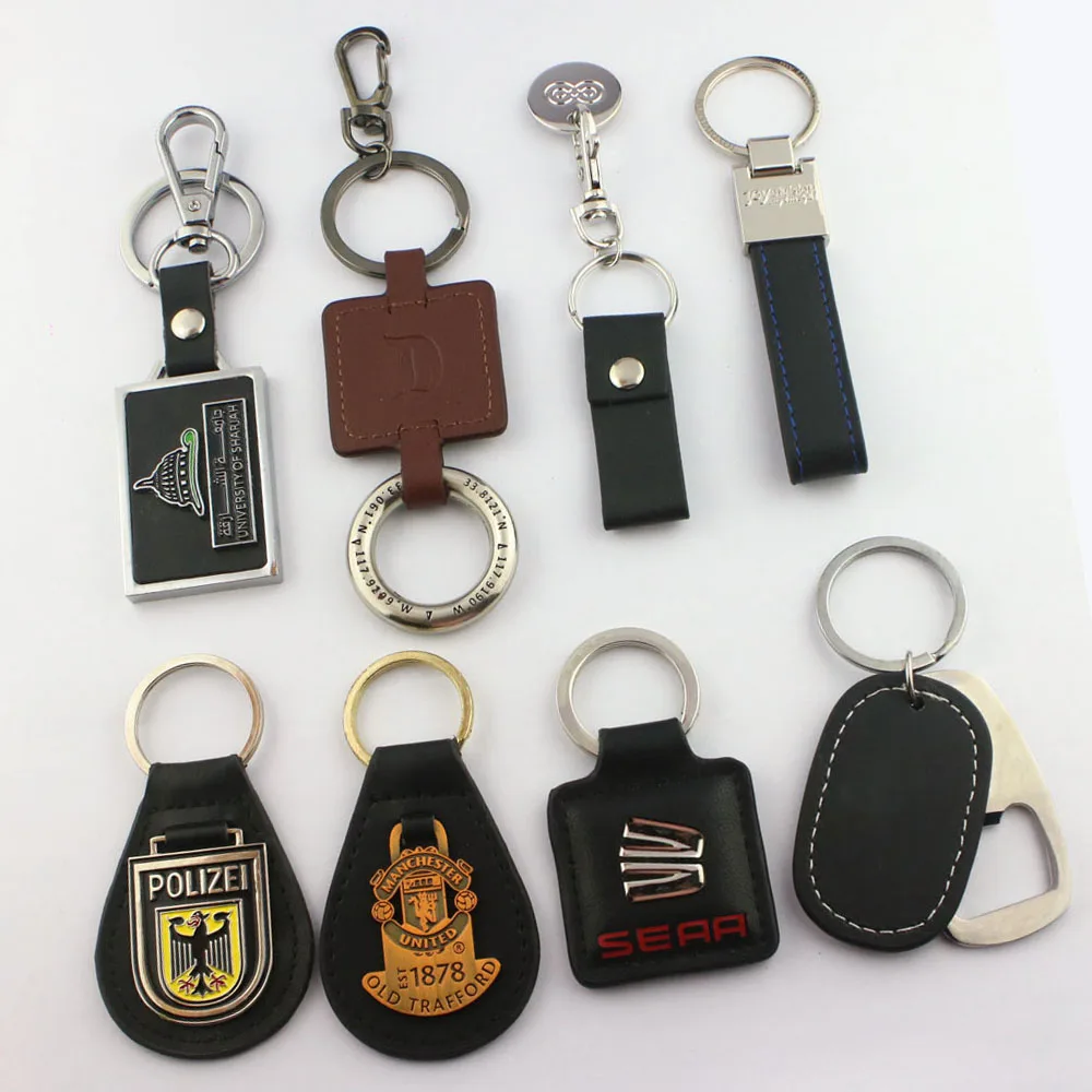 Personalized Logo Lanyard Name Metal Double Pvc Rubber Photo Leather Big Enamel Keychain Custom