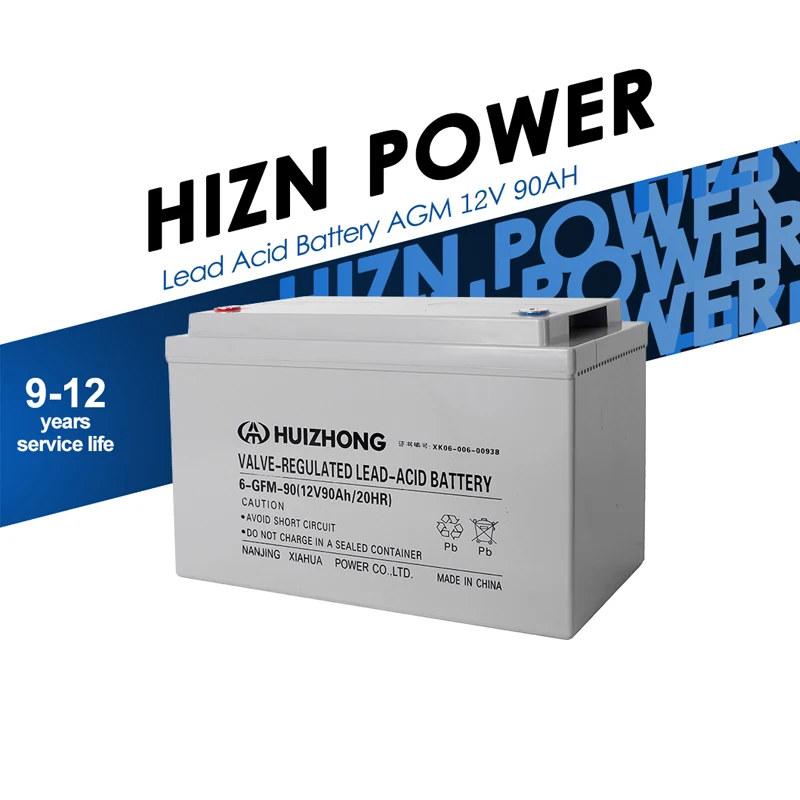 maintenance free 12V 90AH AGM battery deep cycle lead acid battery for Cable Television