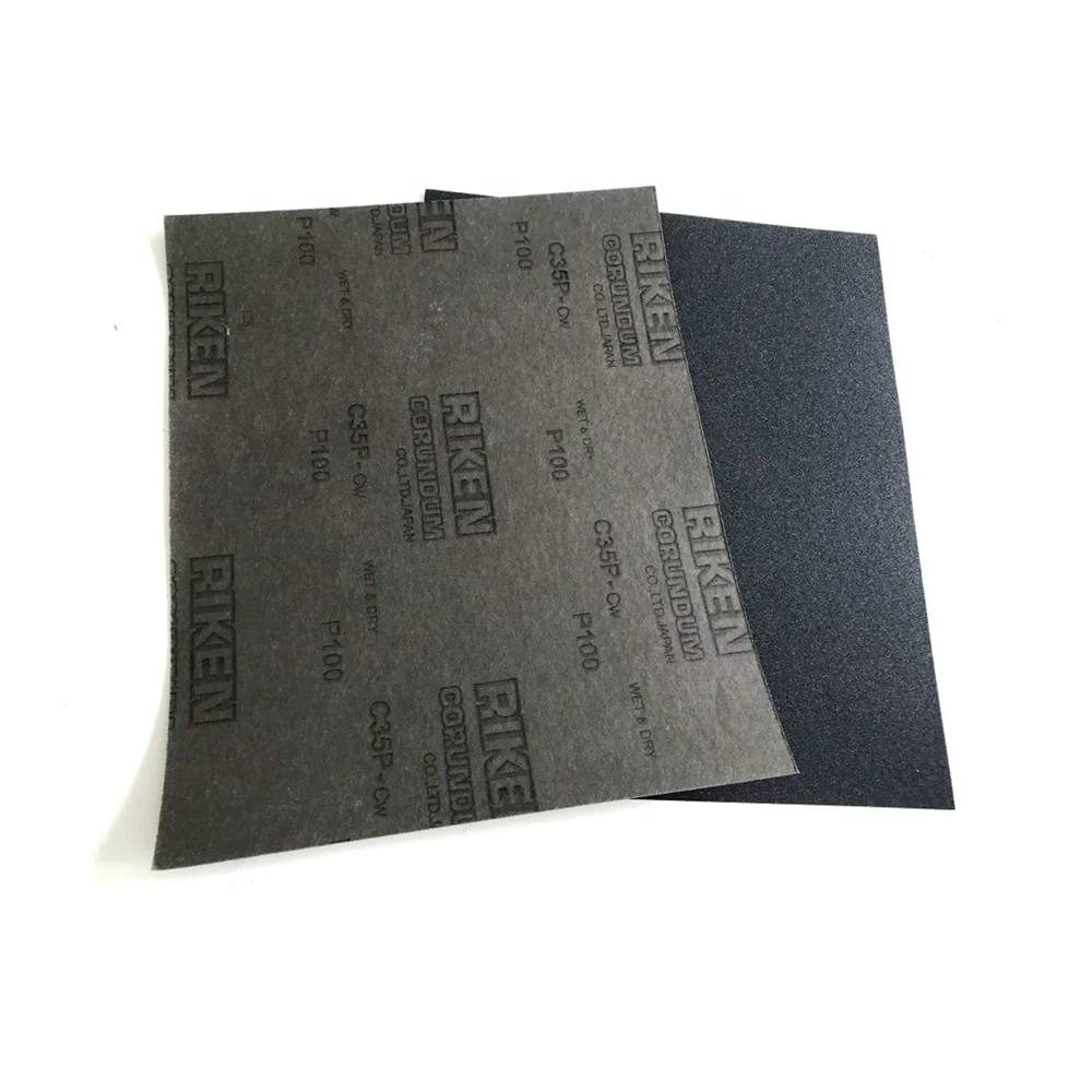 china riken silicone carbide abrasive latex waterproof automotive sandpaper sheets manufacturers
