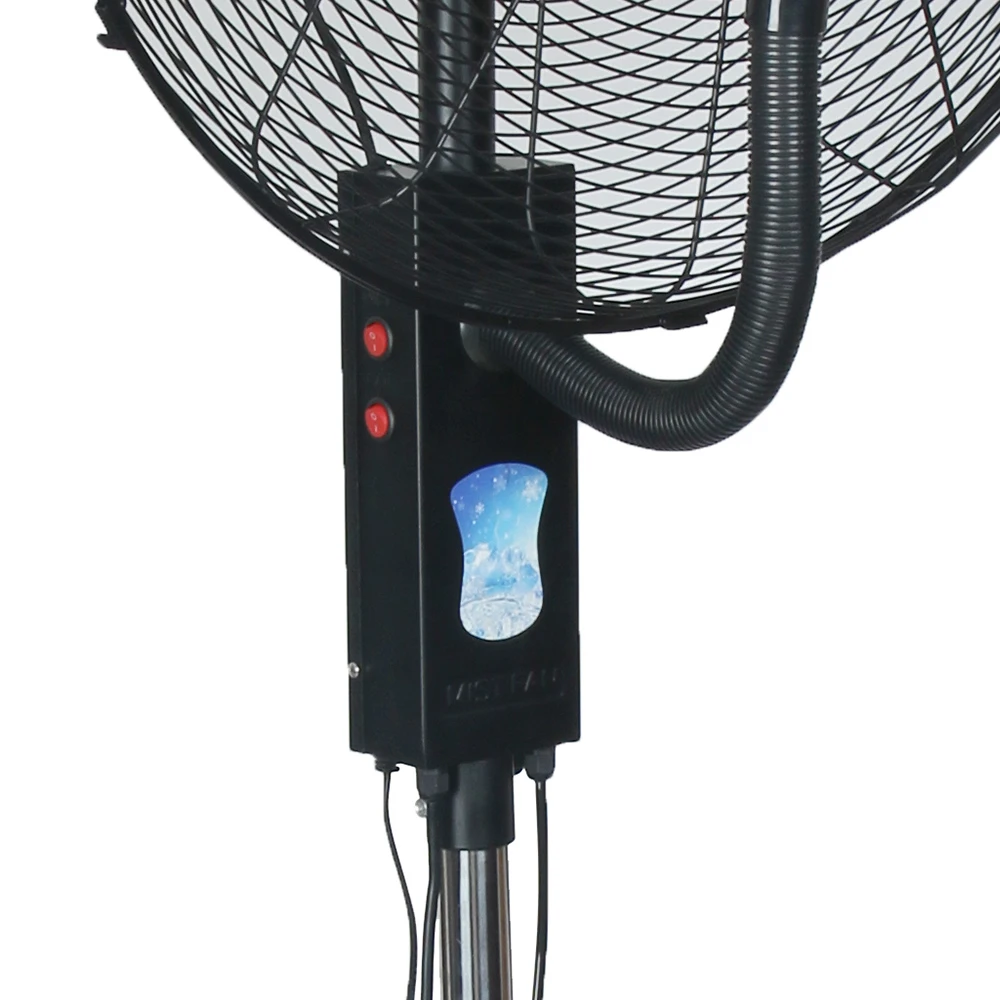 Outdoor patio water spray cooling fans with water mister