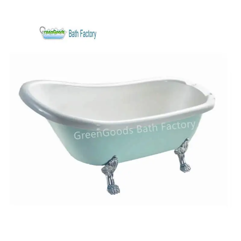Роскошная дизайнерская акриловая автономная ванна для отеля, антикварная Ванна с высокой спинкой зеленого цвета, ванна с ножками