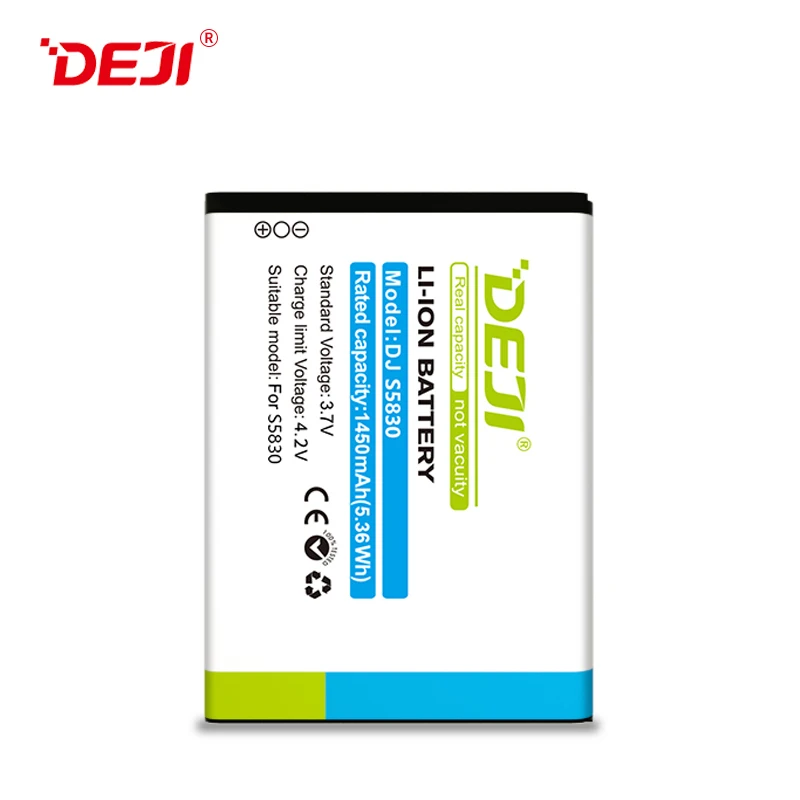 DEJI High Capacity 1450mAh S5670 S7250 S7500 Digital Batteries For Samsung S5830 EB494358VU Battery