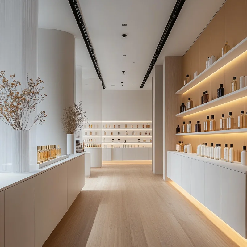 Shopping Mall Skincare Shop Furniture Ajustable Cosmetic Store Display Shelf For Skincare Shop