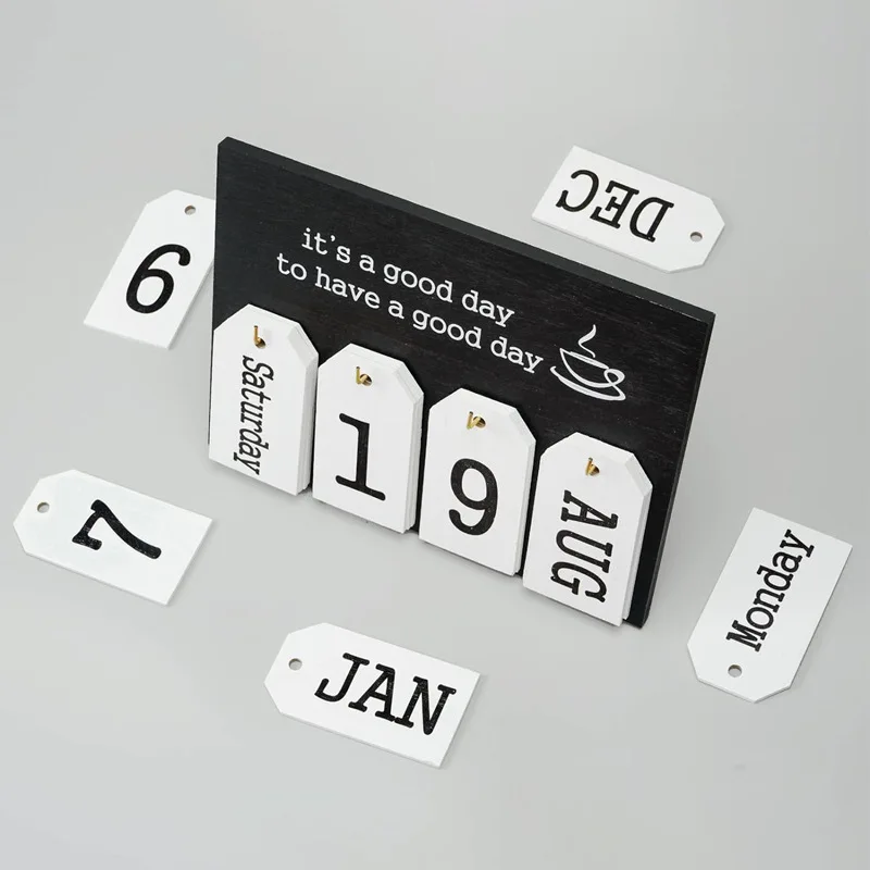 High Quality Selected Wood Perpetual Calendar Flip Wooden Calendar Blocks Vintage Wood Block Calendar