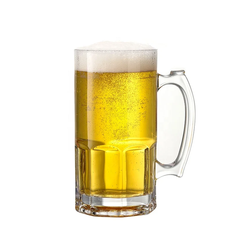 Factory Wholesale German Style Heavy Large 1 Liter Blown Beer Mug World Football Wine Glass Cup Beer Glass