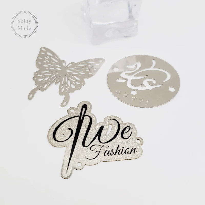 Custom metal logo plate for handbags/wallet/brand logo metal label tag