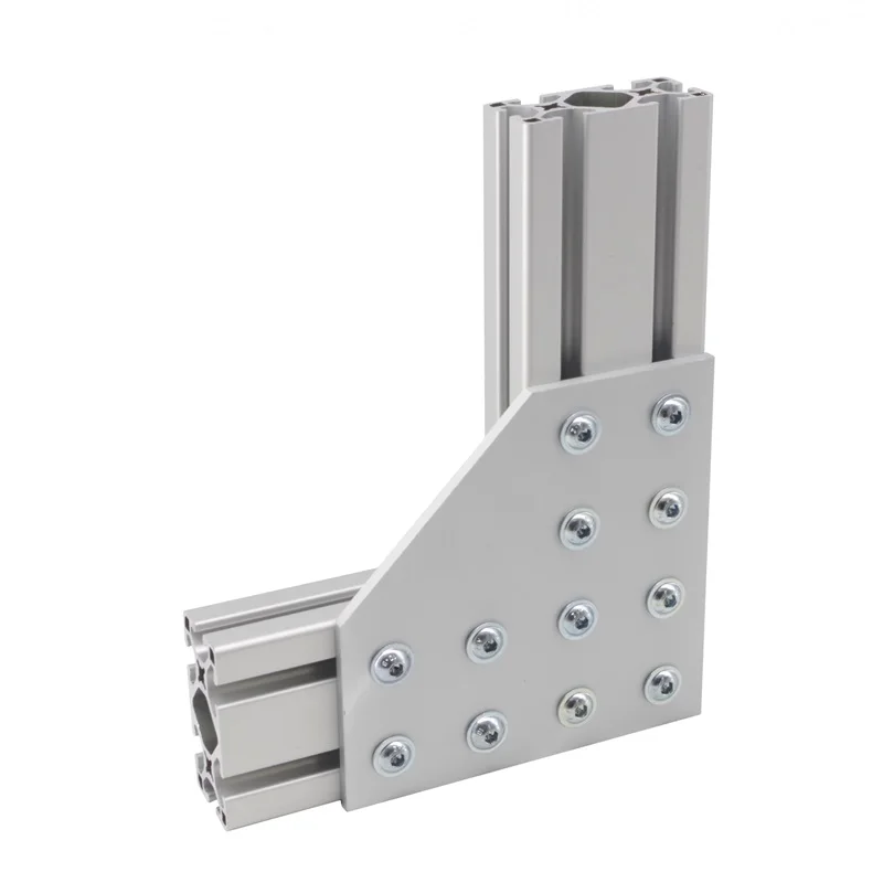 Heavy duty OEM ODM 12 Hole - 90 Degree Angled Flat Plate aluminum connecting plate apply to Factory Assembly Line#6436