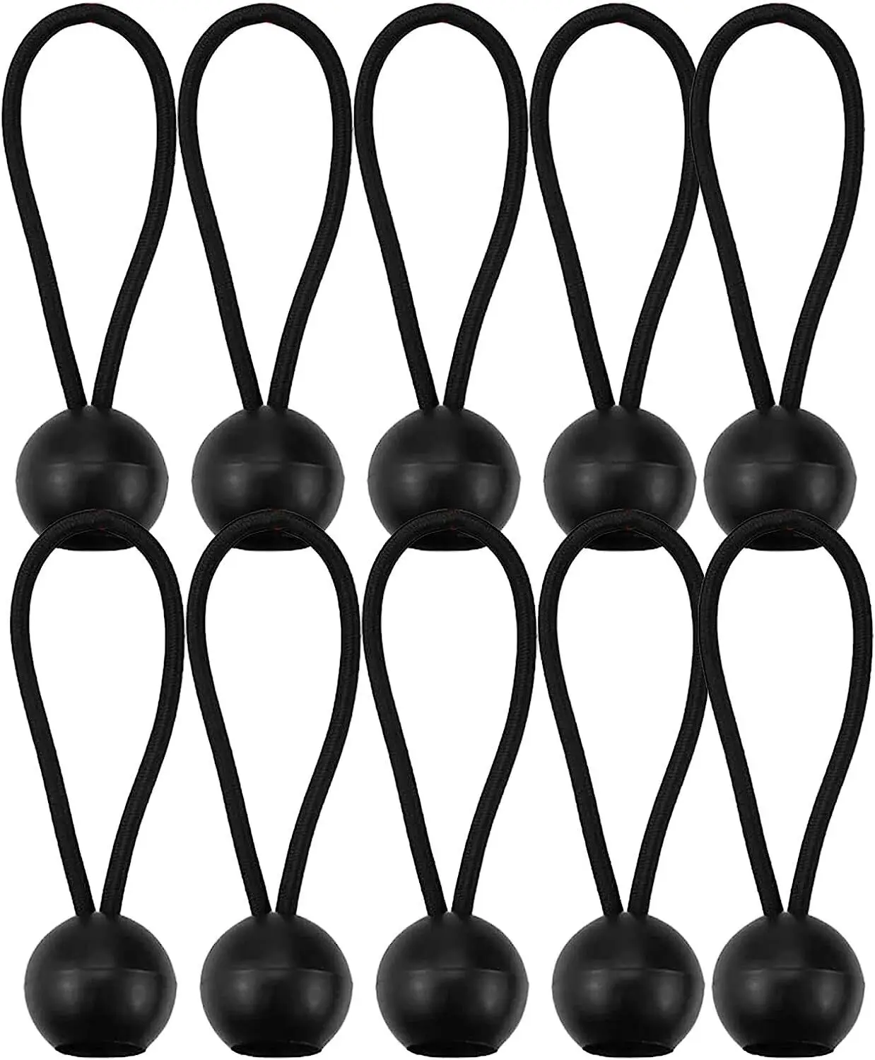 4mm x 10cm Bungee Ball Elastic Cord Black Loop Shock Cords Easy Fix Ties Tarp Tent Elastic Rope Bungee Cord