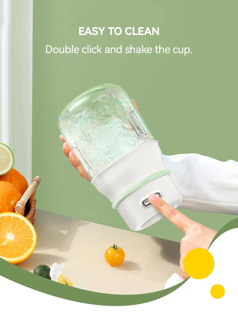Portable Juicer Cup 800ml Lemon Orange Juice Rechargeable Sports Drink Bottle Blender Cup USB