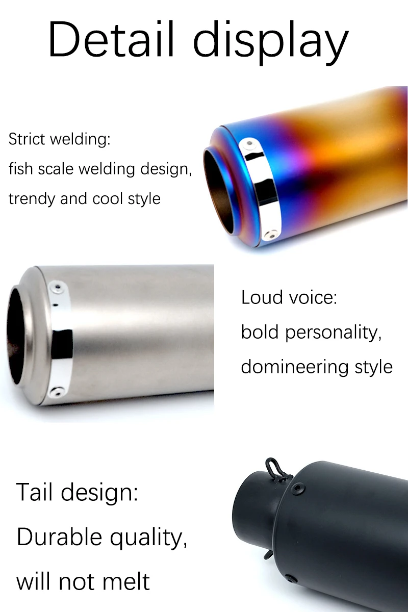 Customized and modified muffler SC off-road motorcycle new R26 round mouth 51mm interface exhaust pipe