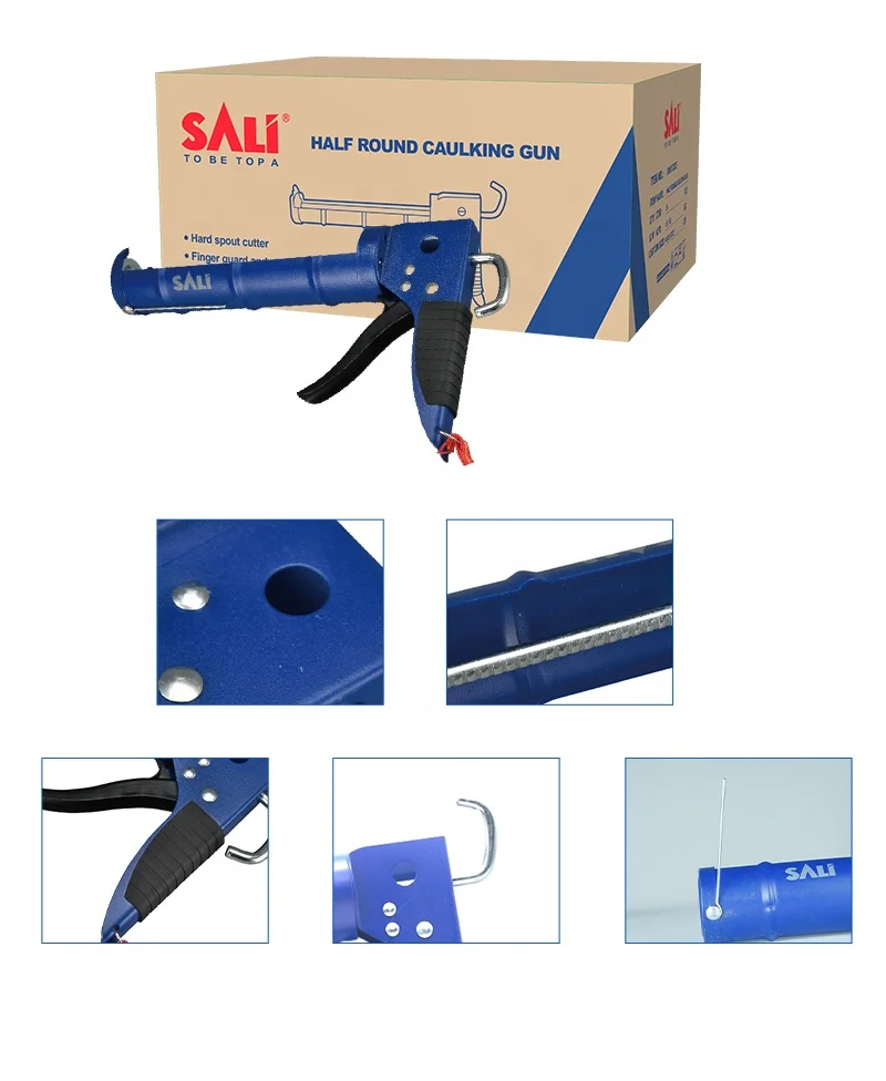 SALI 9 Inch 310mm Finger Guard Comfortable Full Size Handle Nylon Wrist Strap Spout Cutter Half Round Caulking Gun