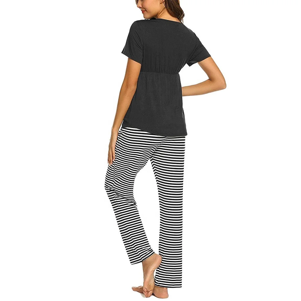 Женская пижама для беременных; Комплект со штанами мягкая беременность грудное вскармливание больница пижамный комплект, одежда для сна