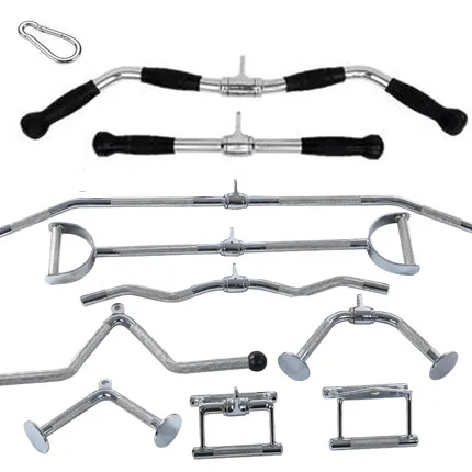 Deti Multi Equipment Fitness Accessories  Exercise Grip Bicep Press Cable Attachments Wide Grip Lat Pull Down Bar