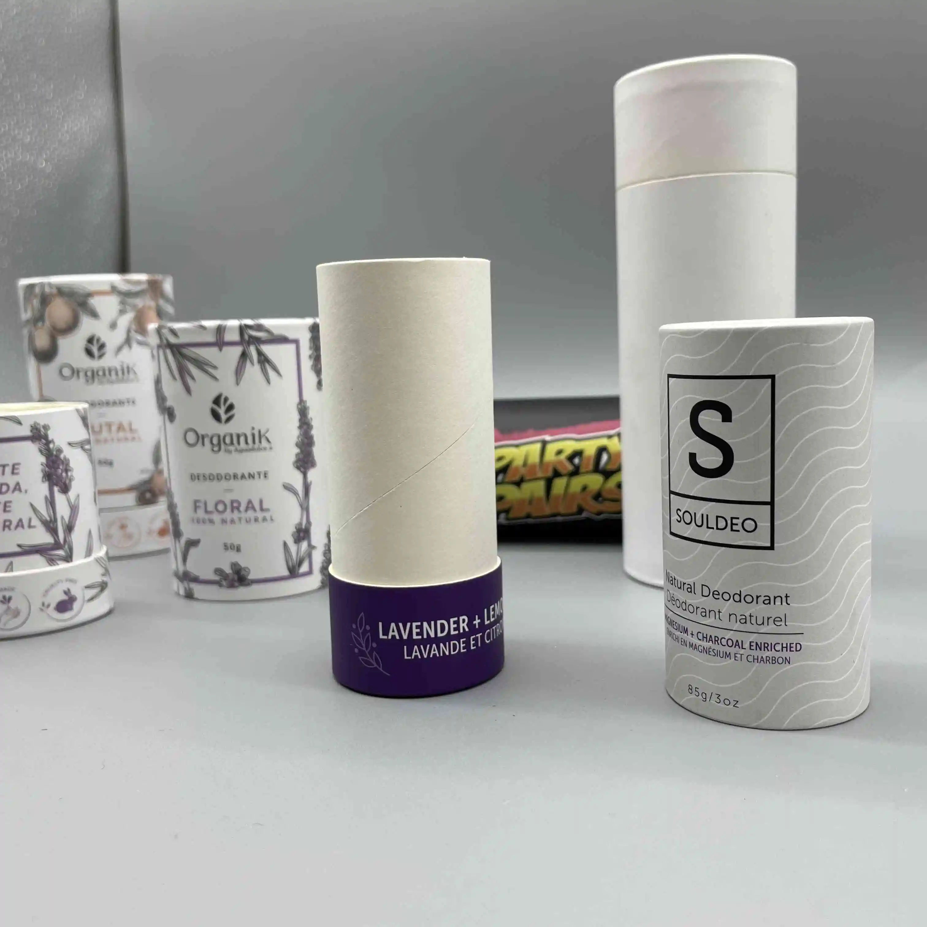 Recycled Empty Twist Up Deodorant Stick Container Paper Oval Push-Up Deodorant Tube