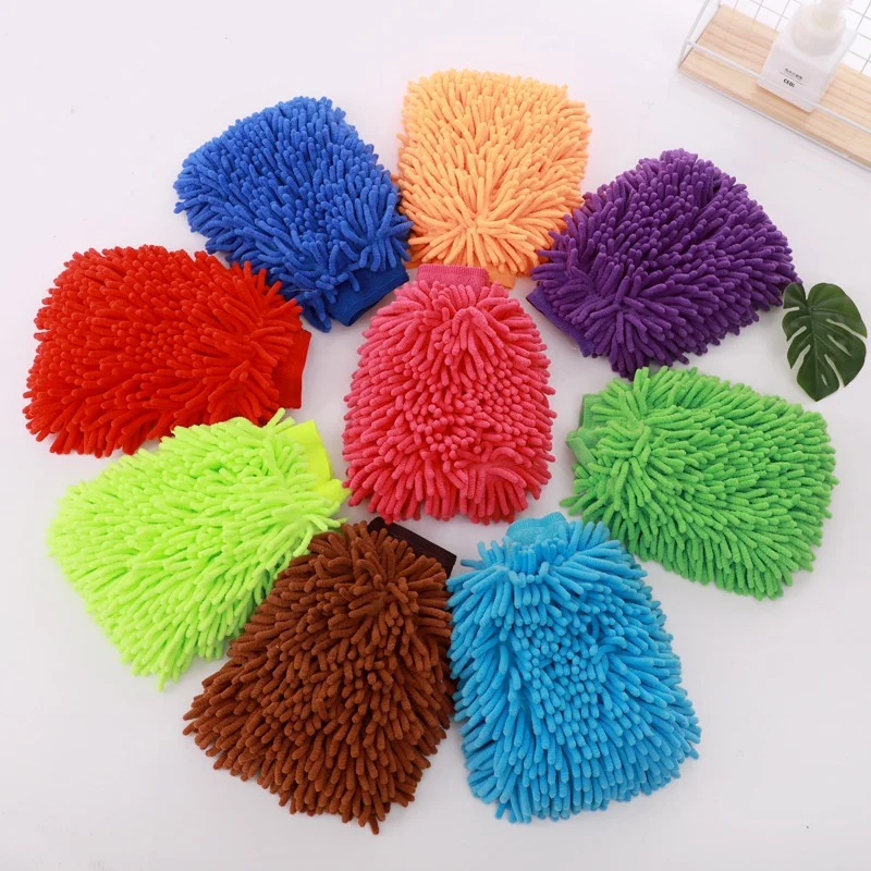 Double-Sided Chenille Cleaning Gloves Absorbent Car Wash Mitt Tools