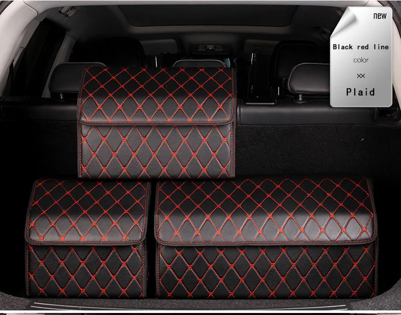 high quality leather car storage bag for Car Trunk Storage Organizerbag