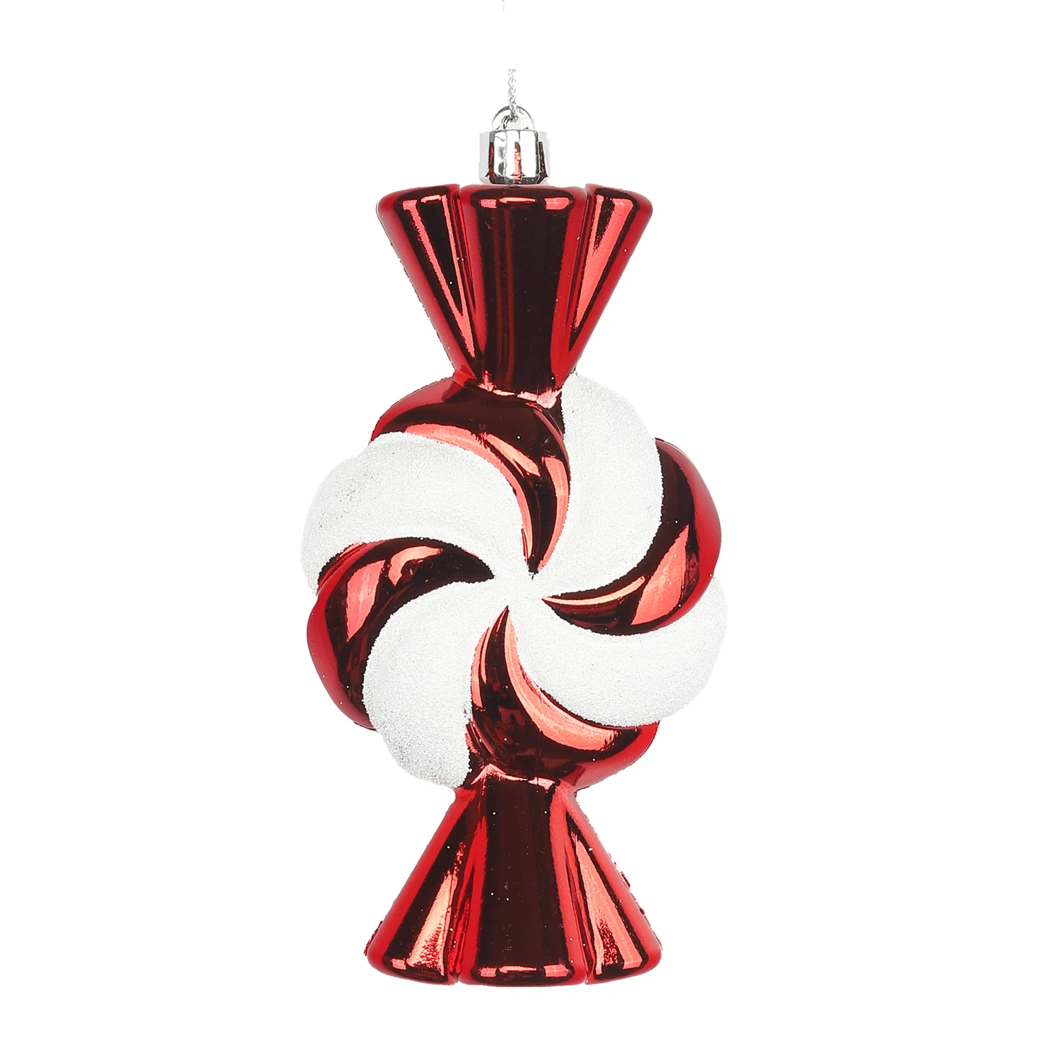 Hanging Glitter Candy Ornaments Christmas Tree Candy Peppermint Ornaments with Golden Ropes for Xmas Party Home Decorations