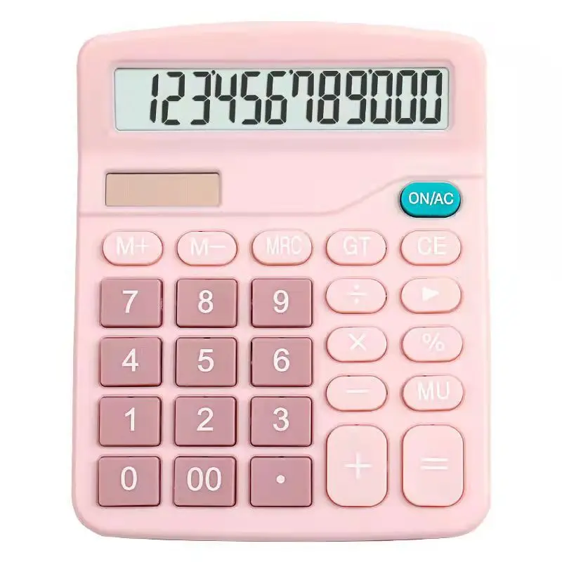 12-bit calculator Dual power Student calculator finance Solar timer 837 portable gift