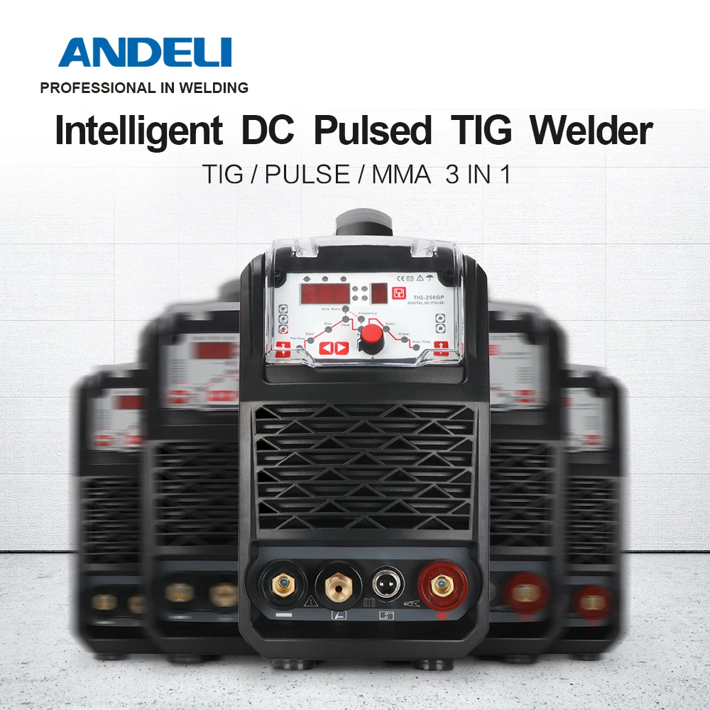 ANDELI TIG-250GP 110 В/220 В умный портативный однофазный инвертор постоянного тока Импульсный сварочный аппарат tig