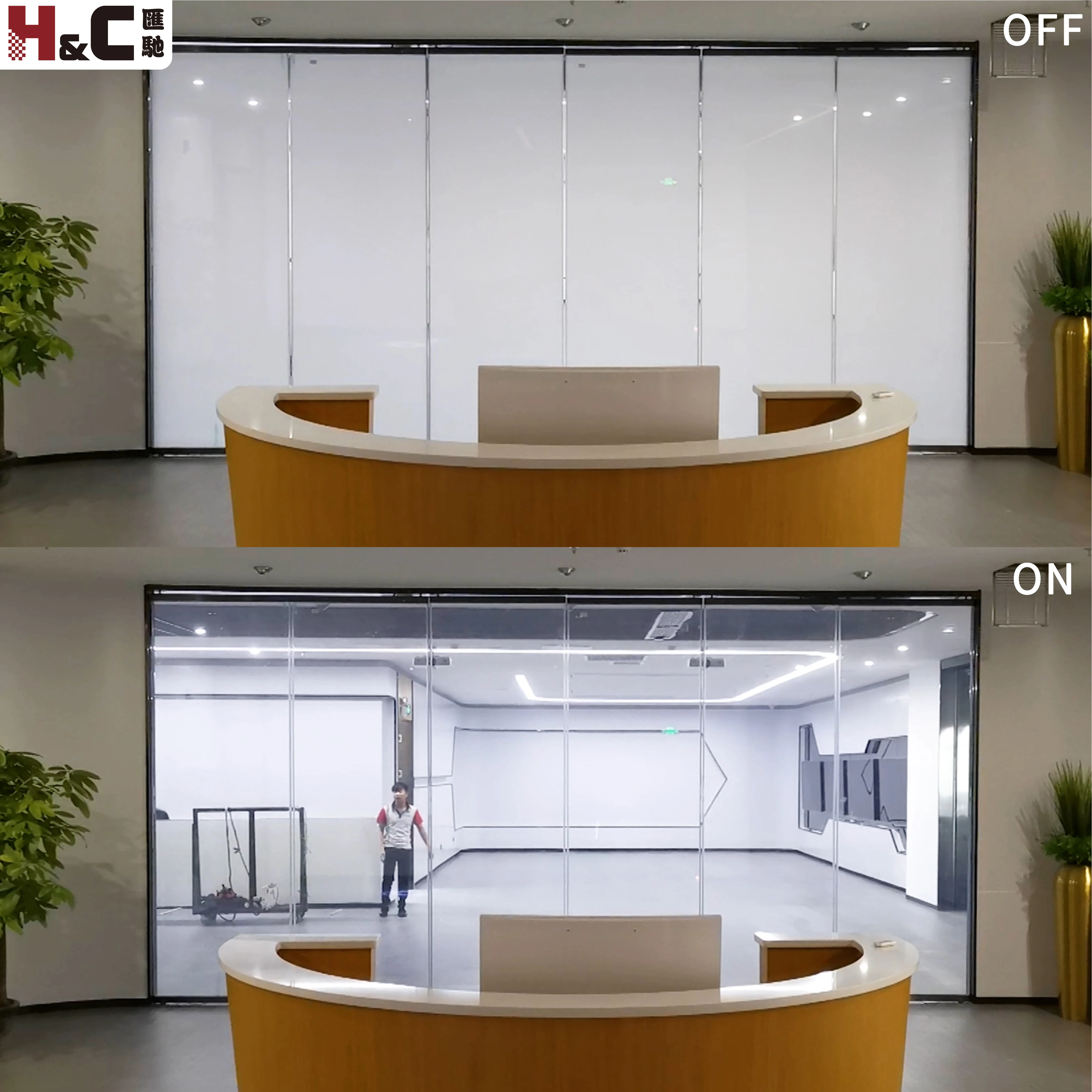 Extra PDLC Clear Self Adhesive Smart Glass Window Film For Office Building