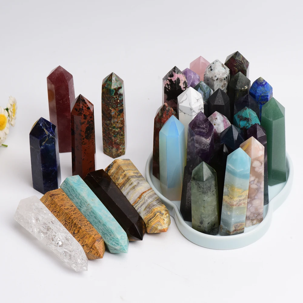 Натуральный высококачественный исцеляющий Кристалл башня палочка флюорит розовый кварц аметист кристалл точки