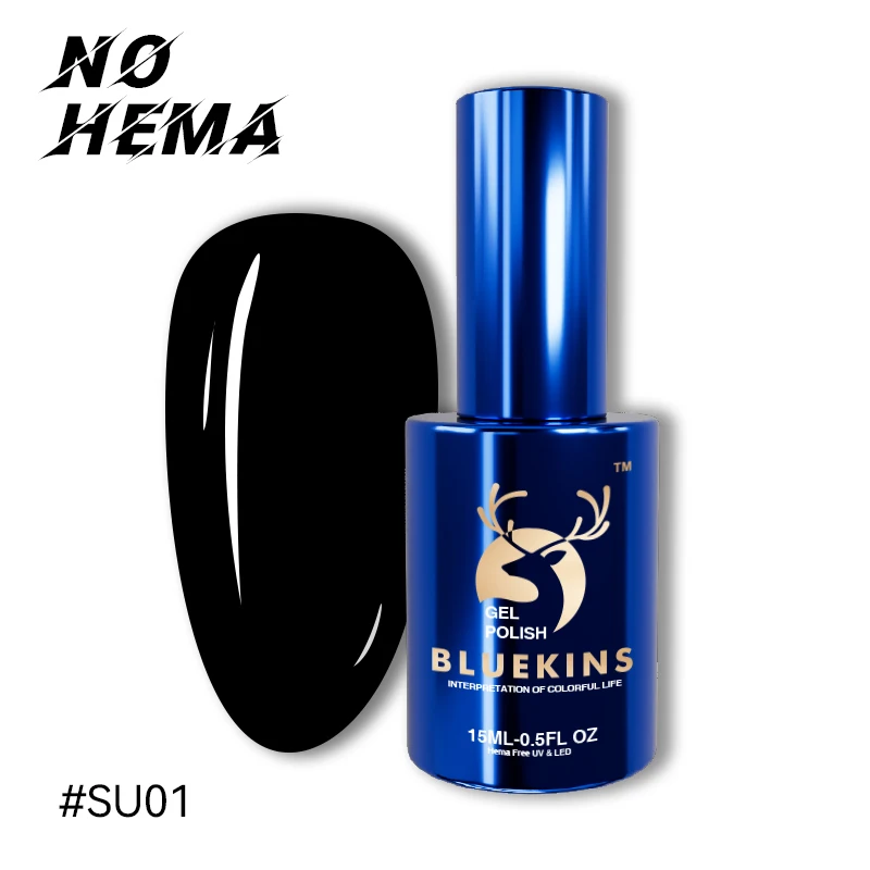 BLUEKINS Hema Free OEM Wholesale Color Soak Off Uv Gel Nail Polish LED Lamp Cure Nail Gel Polish
