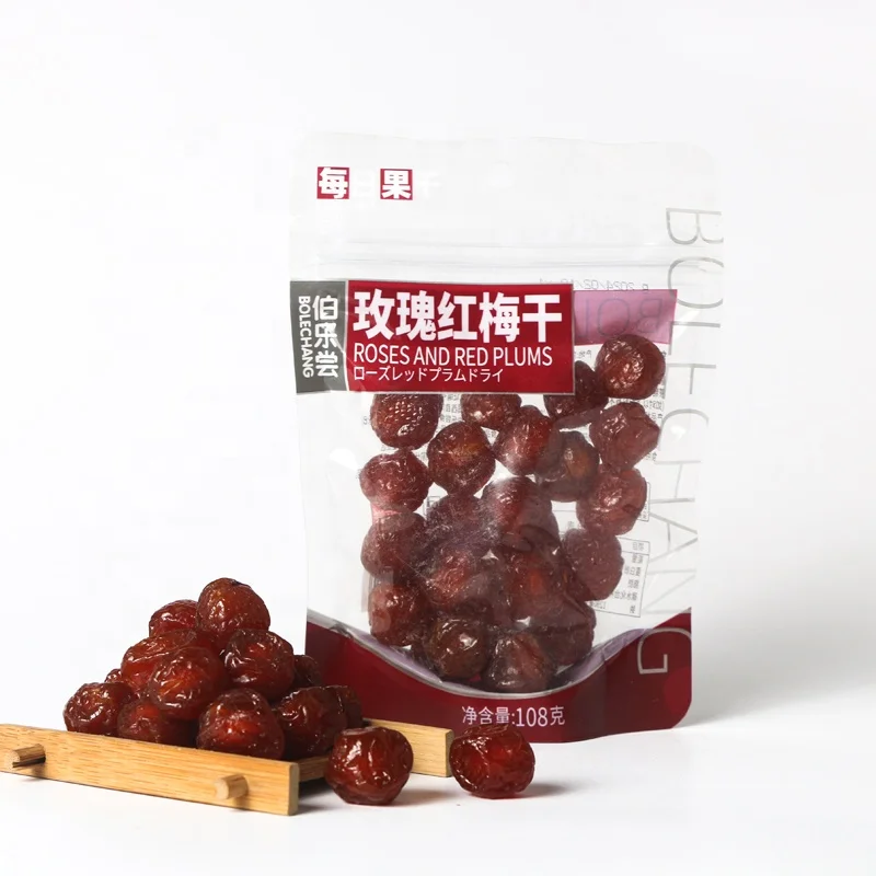 Оптовая продажа 108 г различных вкусов сушеные фруктовые закуски сливы новые продукты традиционное ремесленное производство розового чернослива сушеная слива красная