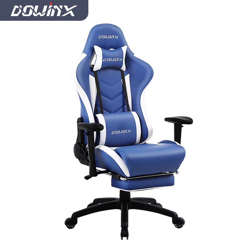 Cheap high-backed gaming players lying down to rotate the PU leather massage RGB racing game chair