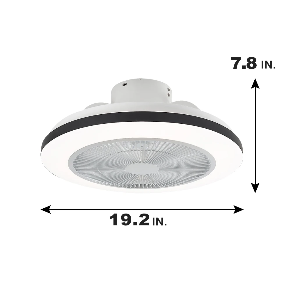 Flush Mount Dc Decorative Modern Bladeless Ceiling Fan With Led Lights Remote Control