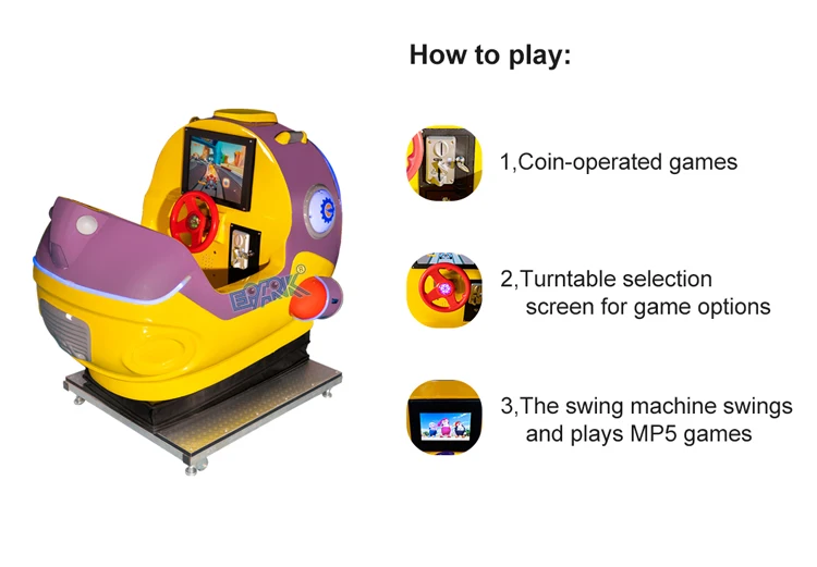Amusement Park Games Small Children Electric Swing Machine Coin Operated Submarine Swing Car Kiddie Rides For Kids