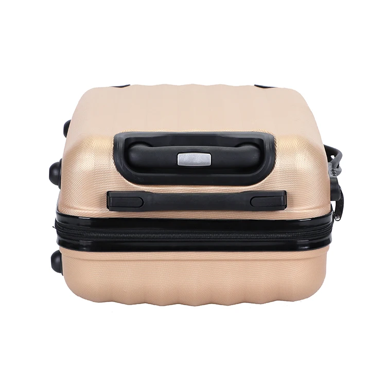 Custom made newest design golden color abs hard shell trolley suitcase sets