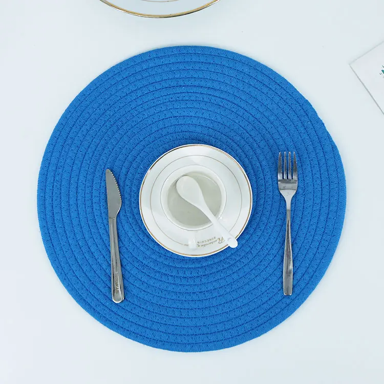 customizable design 10cm cotton rope hand knitted home table mats