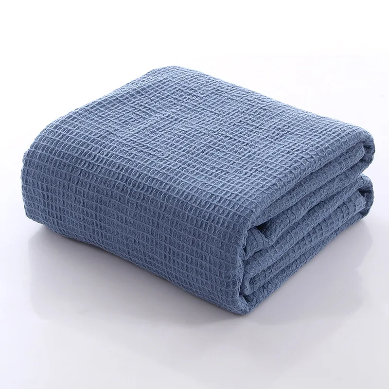 Japanese cotton waffle cover towel is comfortable breathable nap blanket wholesale custom