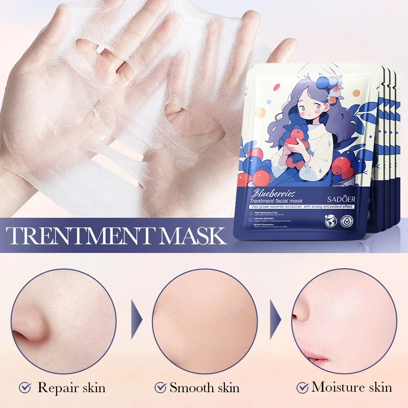 OEM ODM SADOER Fruits Flowers Beauty Products Moisturizing Whitening Sheet Facial Mask Skin Care Face Mask