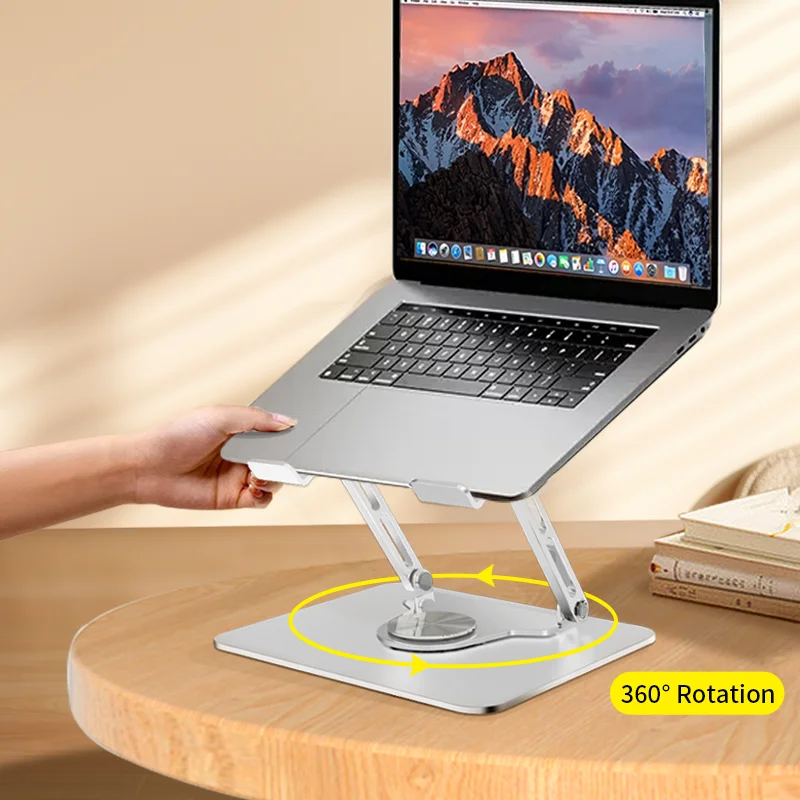 Customized 360 rotation folding laptop desktop holder aluminum alloy height adjustable laptop stand for tablet PC Macbook