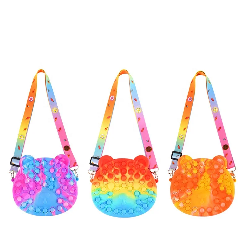 Лидер продаж Amazon силиконовые сумки через плечо Пузырьковые игрушки Micky дизайнерский подарок для девочек популярные детские кошельки