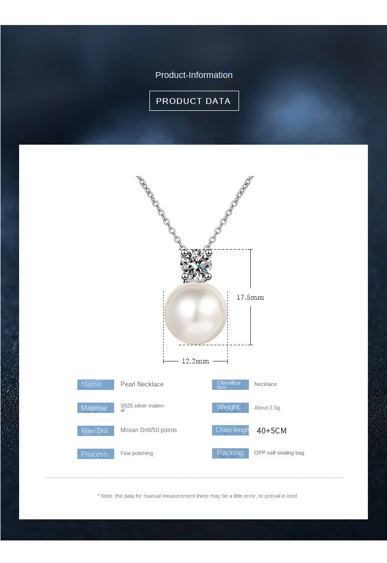 Elegant Fashion Statement Pearl Necklaces S925 Plated Brass Pearl Round Big Pearl Beaded Necklace Jewelry