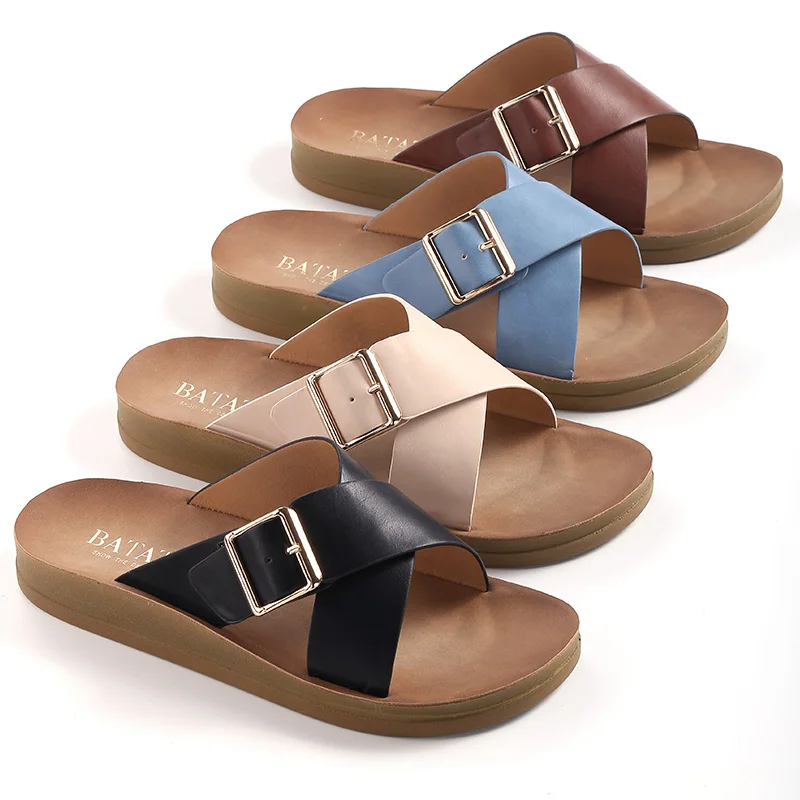 BATATU New Products Women Slippers Hot Selling Brass Buckle Popular China Shoes