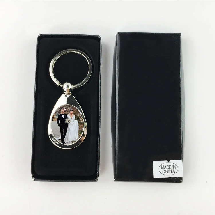 2024 New Teardrop-Shaped Metal Keychains for Sale Sublimation Blank Heat Transfer Stock Made of Alloy Aluminium Enamel Printing