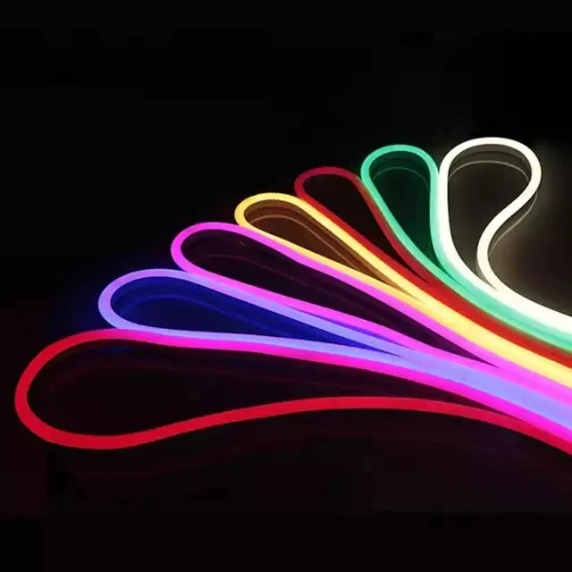 110V 220V 24V 12V Color Changing RGB LED Neon Light IP65 Waterproof PVC Silicone Flex Neon Rope Light Strip for Decoration