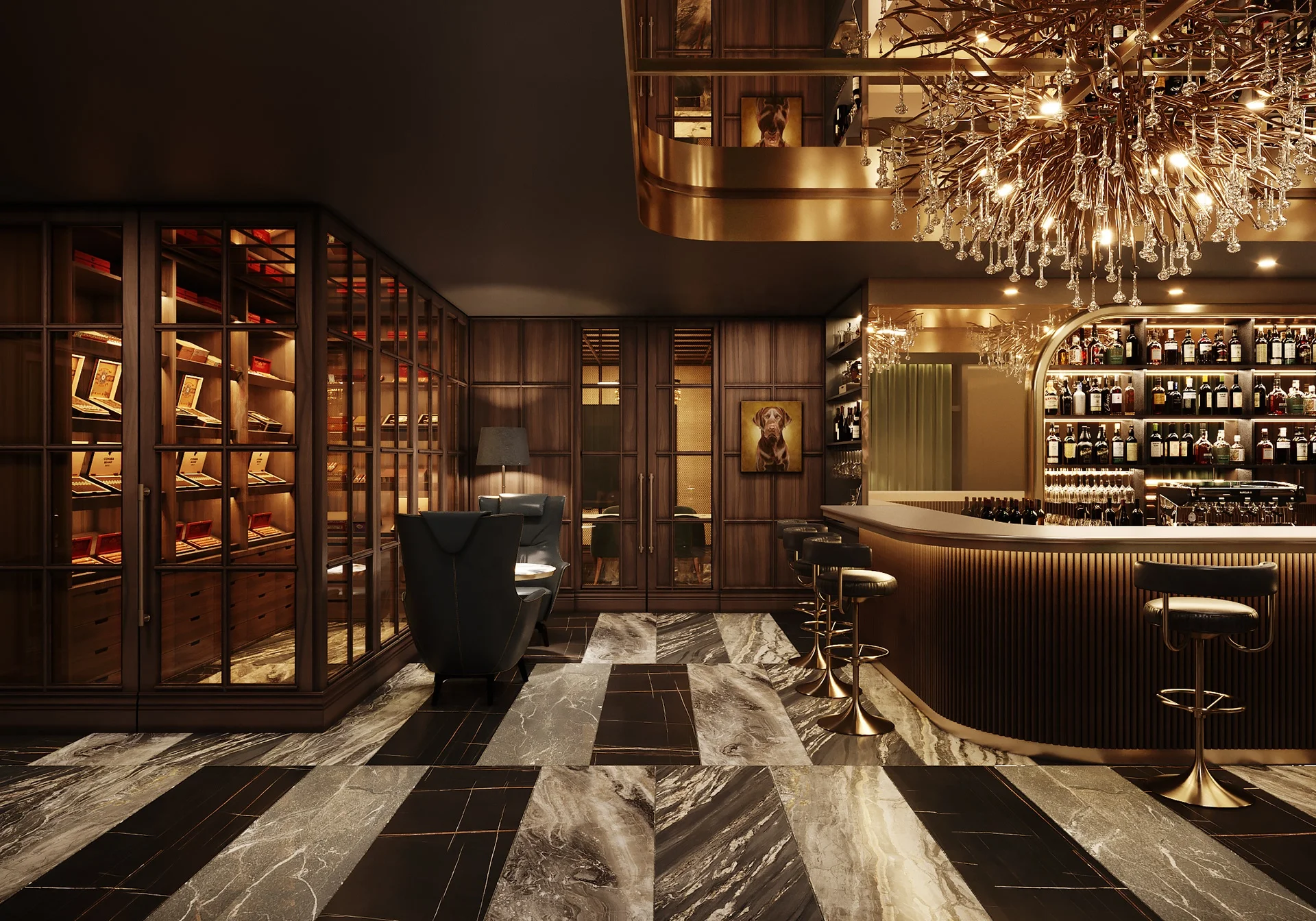 Modern Luxury Smoking Club Bar Interior Design ShiSha Lounge Hookah Bar Furnitures For Sale