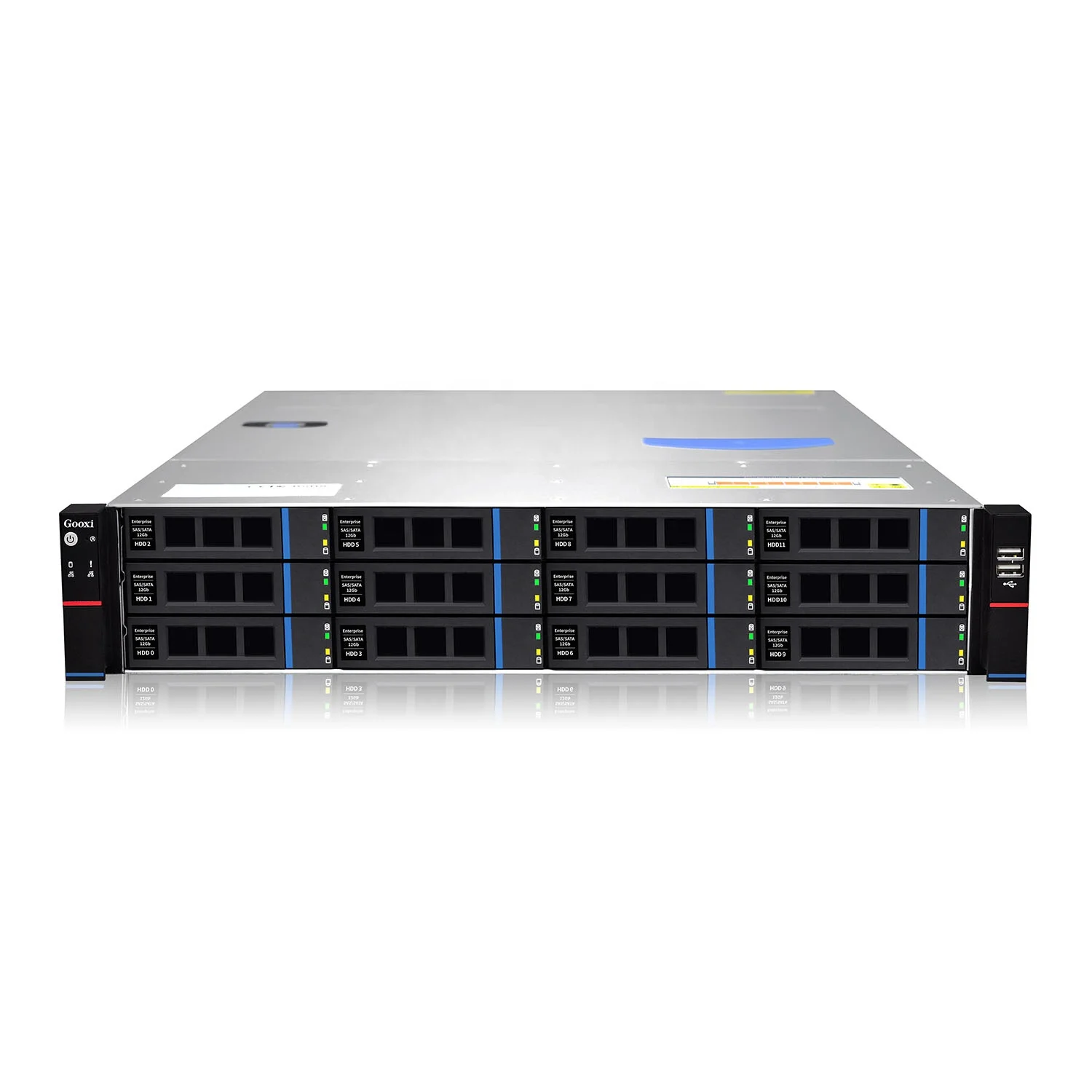 2U 12bays Server case Rackmount Chassis with 670mm Depth Storage Chassis