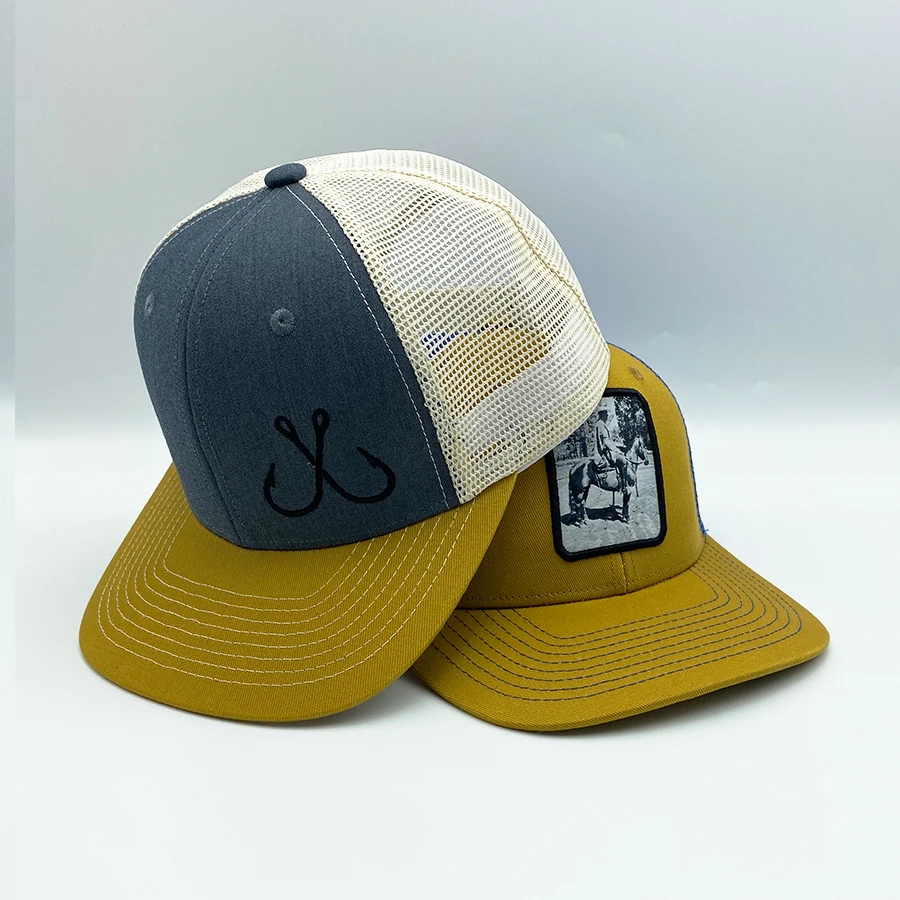 Custom Fitted Hop Hat Plain Flat Brim Hip Hop Cap Snapback Cap Gorras Woven Patch Richardson Trucker Hat 3D Puff Embroidered