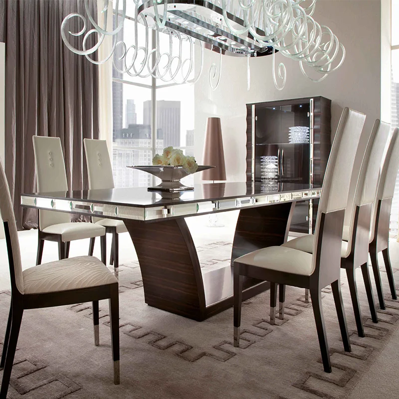 dinning table luxury modern dining room furniture popular designs dinning table set metal frame wooden italian dinning table