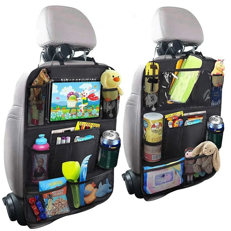 Backseat Car Organizer Back Seat Protector with Touch Screen Tablet Holder Car Travel Accessories